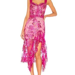 Bronx and Banco Fuchsia Midi Dress